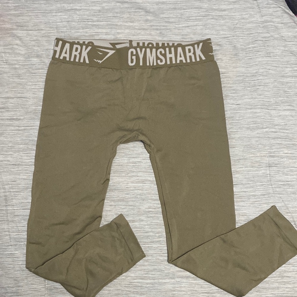 Gym Shark Olive Green Quarter Leggings